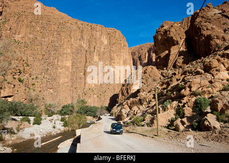 Entrée de Gorges de Todra au Maroc Banque D'Images