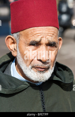 L'homme musulman à Casablanca Maroc Banque D'Images