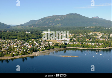 Photographie aérienne de Chemainus, île de Vancouver, Colombie-Britannique, Canada. Banque D'Images