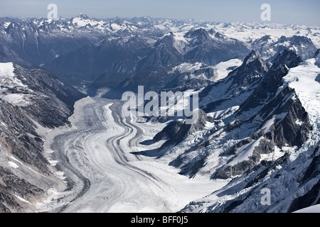 Un glacier dans la côte de la Colombie-Britannique Canada Mountaims Banque D'Images