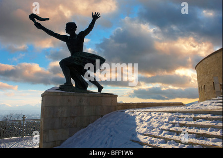 Statue à La Citadelle. Budapest, Hongrie Banque D'Images