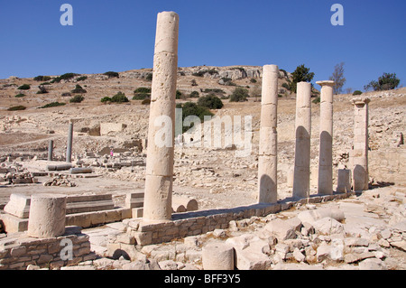 Des colonnes de marbre, l'Agora antique, Amathos, Ayios Tykhonas, Limassol, Chypre District Banque D'Images