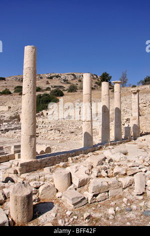 Des colonnes de marbre, l'Agora antique, Amathos, Ayios Tykhonas, Limassol, Chypre District Banque D'Images