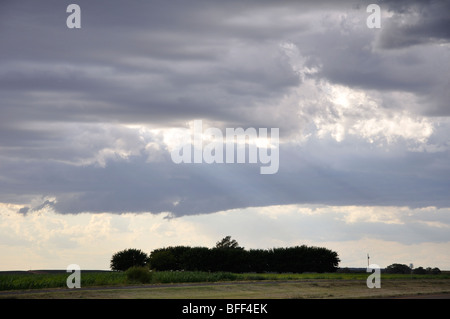 Texas rural (enclave) avant l'orage Banque D'Images