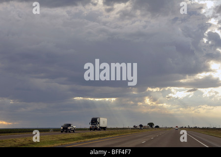 Texas rural (enclave) avant l'orage Banque D'Images