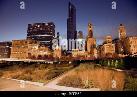 Prairie dans le centre-ville de Chicago Banque D'Images