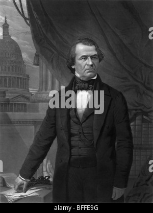 Portrait d'Andrew Johnson - Johnson (1808-1875) a été le 17e président des États-Unis (1865 - 1869) et le premier à être mis en accusation. Banque D'Images