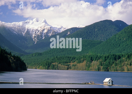 Le lac Capilano et "la fosse aux lions, North Vancouver, Colombie-Britannique, Canada Banque D'Images