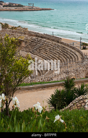 Amphithéâtre romain de la mer, Tarragone, Catalogne, Espagne Europe Banque D'Images