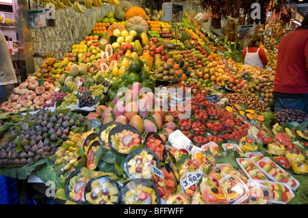 Étal de fruits, Mercat de la Boqueria Banque D'Images