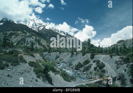 Le col de montagne au Népal Banque D'Images