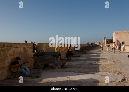 Le Skala de la ville, un bastion de la mer du 18ème siècle à Essaouira, un 7ème siècle la ville sur la côte atlantique du Maroc Banque D'Images