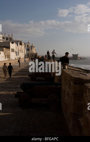 Le Skala de la ville, un bastion de la mer du 18ème siècle à Essaouira, un 7ème siècle la ville sur la côte atlantique du Maroc Banque D'Images