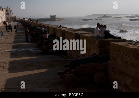 Le Skala de la ville, un bastion de la mer du 18ème siècle à Essaouira, un 7ème siècle la ville sur la côte atlantique du Maroc Banque D'Images