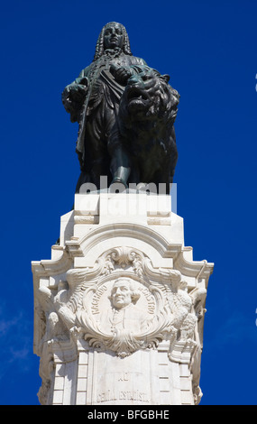 Statue de la place Marques de Pombal, Praca Marques de Pombal, Lisbonne, Portugal, Pâques 2009 Banque D'Images