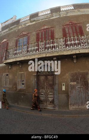 Scène de rue à fortress, El Jadida, Maroc Banque D'Images