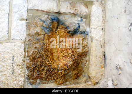 Israël Jérusalem Vieille Ville la cinquième station de la Via Dolorosa Chapelle Banque D'Images