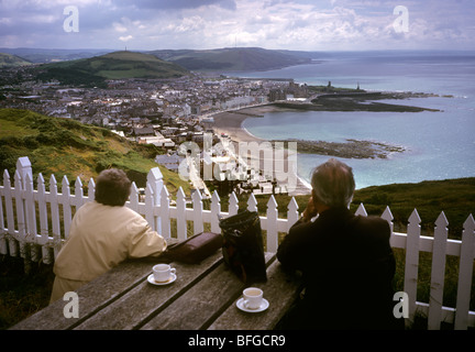 Royaume-uni, Pays de Galles, Aberystwyth, Côte Cardigan, elevated view de Constitution Hill Banque D'Images