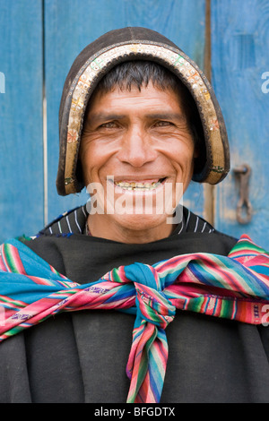 Un portrait d'un campacino bolivienne, dans Bolvia Tarabuco Banque D'Images