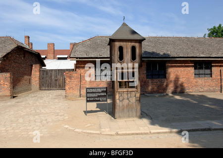 Roll Call Tower d'Auschwitz-Birkenau en Pologne. Banque D'Images