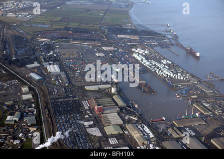 Vue aérienne de la station d'Immingham uk Banque D'Images