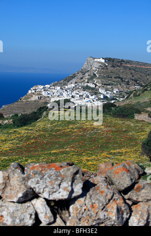 Grèce cyclades sikinos castro à Pâques Banque D'Images