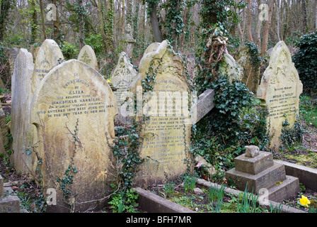 Tombes au Cimetière de Highgate à Londres Angleterre Royaume-uni Banque D'Images