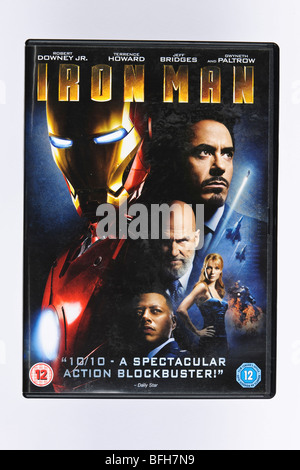 Avant de la boîte DVD du film 'Ironman' avec Robert Downey Jr, riche industriel Tony Stark. Banque D'Images