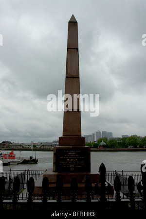 Le Monument commémoratif de Bellot/GreenwichPier,situé à proximité, Greenwich, Londres, Angleterre. Banque D'Images