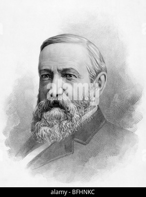 C1888 imprimer Portrait de Benjamin Harrison (1833 - 1901) - le 23e président des États-Unis (1889 - 1893). Banque D'Images