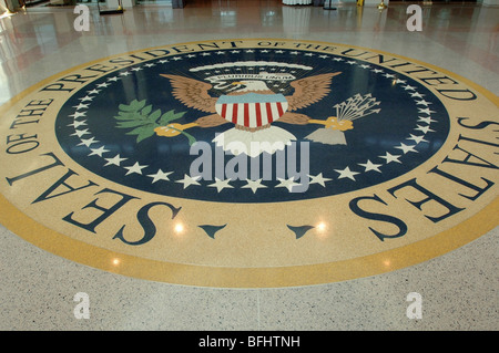 Le sceau du président des États-Unis, Richard Milhous Nixon Library, Memorial, et lieu de naissance. Banque D'Images