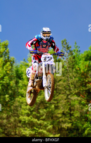 Motocross action à la Friche à Nanaimo, en Colombie-Britannique. Banque D'Images