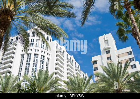 Loews et Saint-moritz hôtels situé dans la direction de style Art déco de South Beach à Miami, Floride, États-Unis Banque D'Images