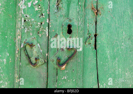 Détail de grunge vieille porte de Cajabamba Pérou Banque D'Images