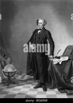 Portrait Vintage print circa 1852 de John Caldwell Calhoun (1782 - 1850) - le 7e vice-président américain (1825 - 1832). Banque D'Images