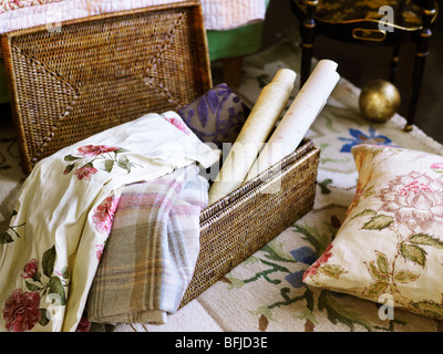 Les textiles et papiers peints dans une boîte, la Suède. Banque D'Images