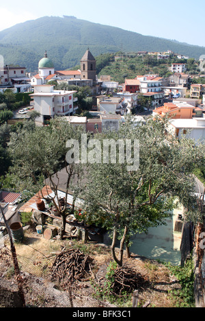 Vue portrait de Moiano village Vico Equense Italie Naples Banque D'Images