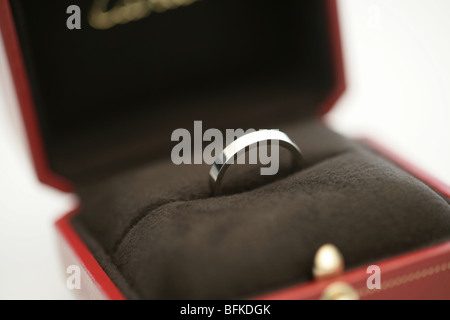 Joint torique dans la case close up fond blanc Banque D'Images