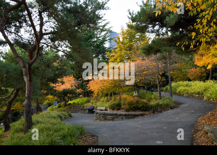 Une vue sur le centre-ville de Seattle de Kobe Terrace Park. Banque D'Images