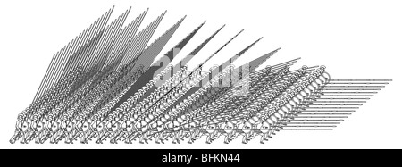 Illustration d'une phalange macédonienne formation. Dessin par Erin Babnik. Banque D'Images