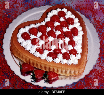 Tarte en forme de coeur Banque D'Images