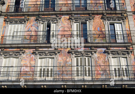 La Plaza Mayor de Madrid, Espagne Banque D'Images