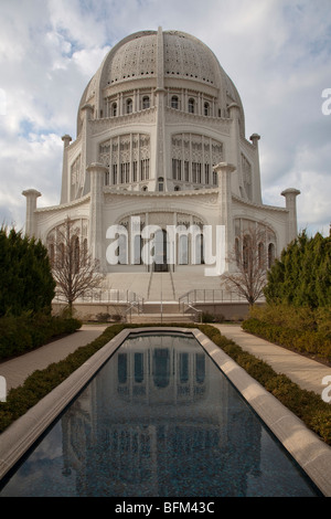 Baha'i ou religieux Bahai temple à Wilmette sur la rive du lac Michigan, près de Chicago dans l'Illinois aux Etats-Unis Amérique Latine Banque D'Images