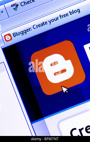 Capture d'écran de la macro blogger site web - le système de blog gratuit en ligne. Usage éditorial uniquement. Banque D'Images