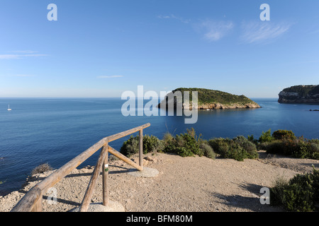 Vue de l'île de Portichol de Cap Prim, Javea / Xabia, Province d'Alicante, Communauté Valencienne, Espagne Banque D'Images