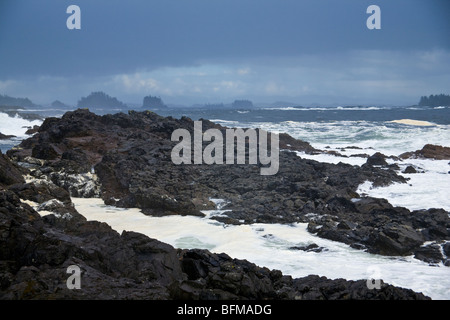 Canada, Colombie-Britannique, île de Vancouver, Ucluelet, sentier du Pacifique sauvage, tempête côtière. Banque D'Images