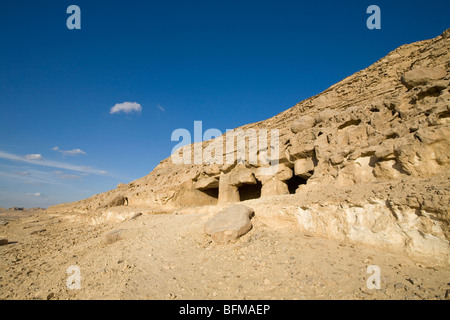 Les tombeaux de roche de Beni Hassan entre Minya et Mallawi, Moyenne Égypte Banque D'Images