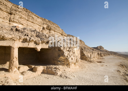 Les tombeaux de roche de Beni Hassan entre Minya et Mallawi, Moyenne Égypte Banque D'Images