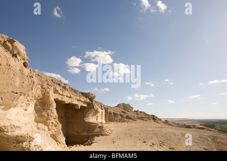 Les tombeaux de roche de Beni Hassan entre Minya et Mallawi, Moyenne Égypte Banque D'Images