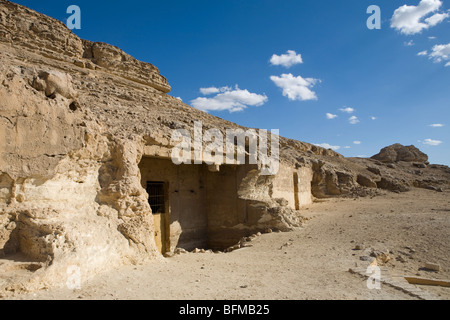 Les tombeaux de roche de Beni Hassan entre Minya et Mallawi, Moyenne Égypte Banque D'Images